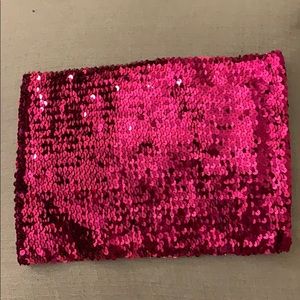 Pink elastic sequin strapless top!